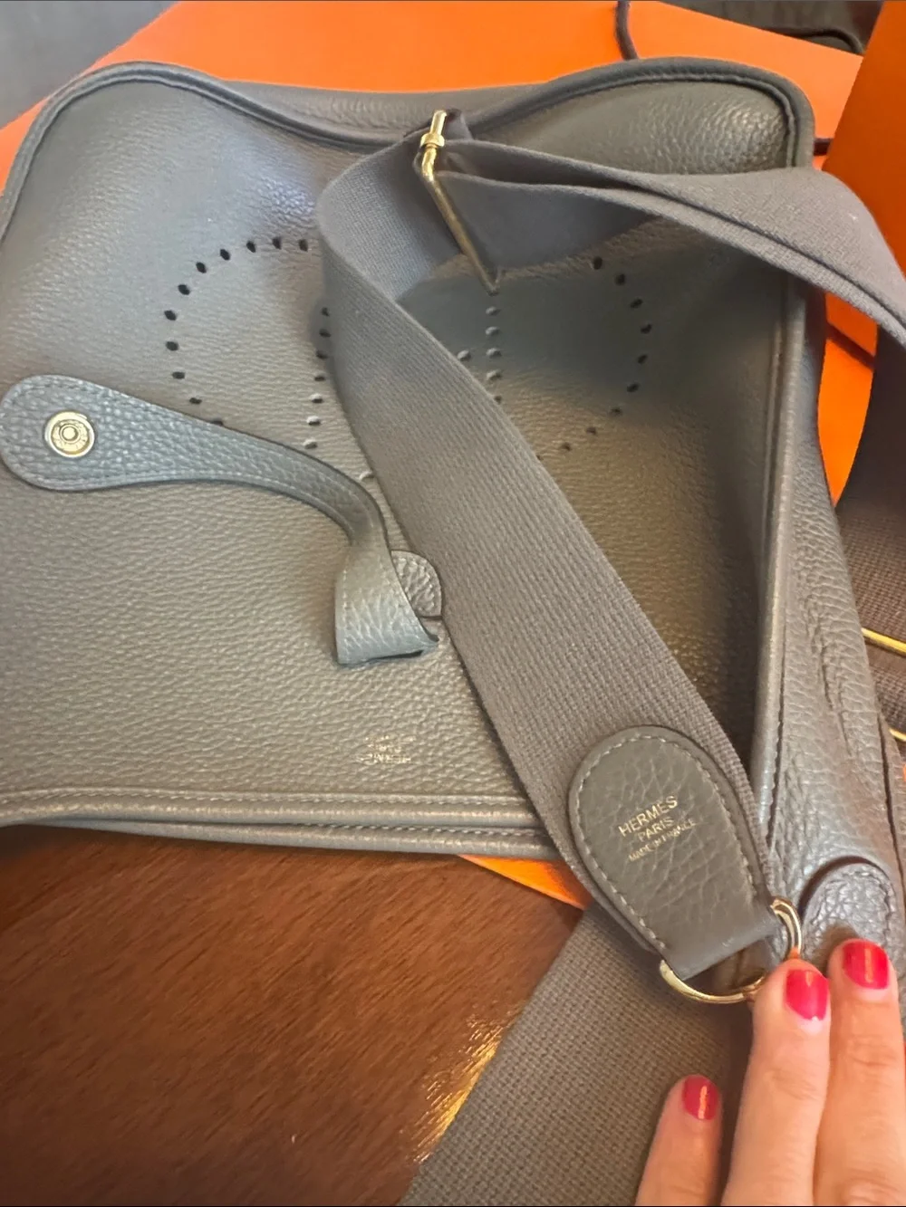 Hermès Evelyne III 29 Tote Bag in Etain